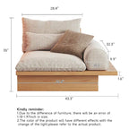 JASIWAY Cotton Line Beige Sofa With Wood Frame