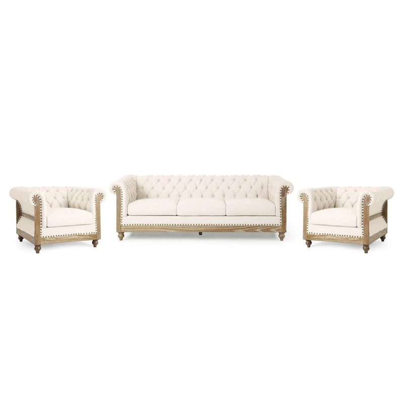 Voll Fabric 3 Piece Living Room Set by Christopher Knight Home