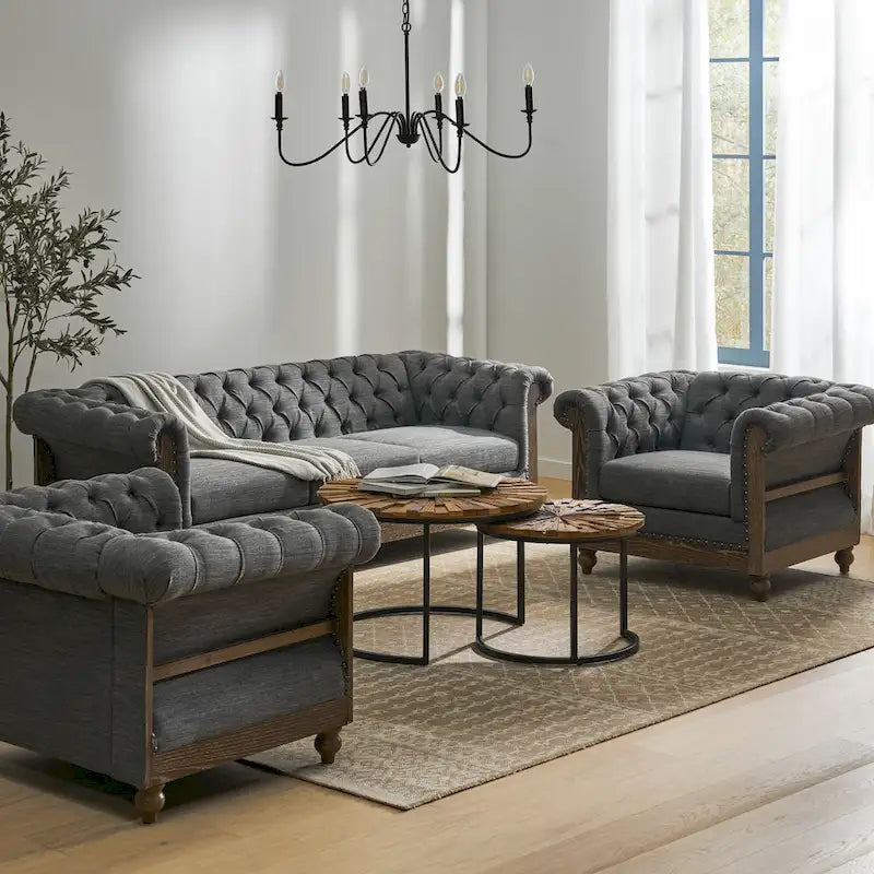 Voll Fabric 3 Piece Living Room Set by Christopher Knight Home