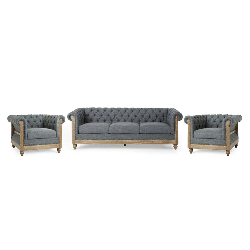 Voll Fabric 3 Piece Living Room Set by Christopher Knight Home