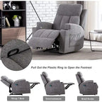 Manual Recliner Massage and Heating Chair Sofa with 2 Cup Holders Breathable Fabric