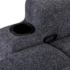 Manual Recliner Massage and Heating Chair Sofa with 2 Cup Holders Breathable Fabric