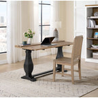 Napa 60 Solid Wood Pedestal Flip-top Sofa Console Table
