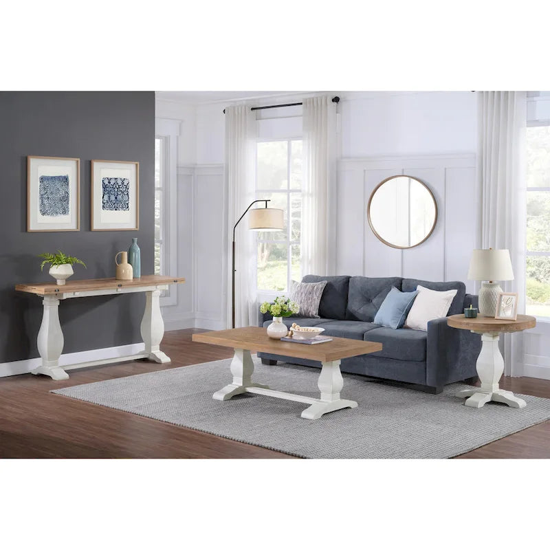 Napa 60 Solid Wood Pedestal Flip-top Sofa Console Table