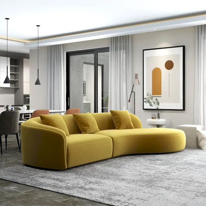 Gallar Japandi Style Luxury Modern Velvet Curved Sofa