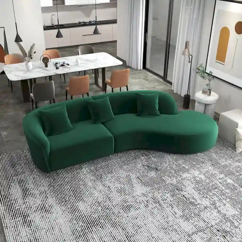 Gallar Japandi Style Luxury Modern Velvet Curved Sofa