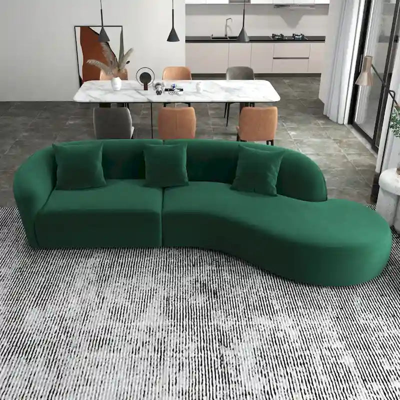 Gallar Japandi Style Luxury Modern Velvet Curved Sofa