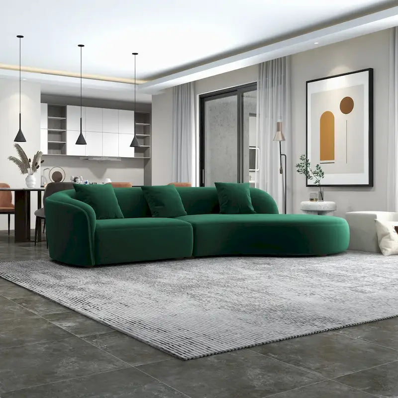Gallar Japandi Style Luxury Modern Velvet Curved Sofa