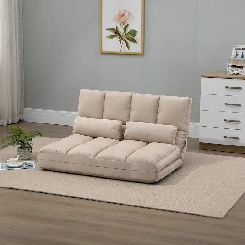 HOMCOM Convertible 7-position Floor Sofa Bed with Adjustable Backrest
