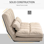 HOMCOM Convertible 7-position Floor Sofa Bed with Adjustable Backrest