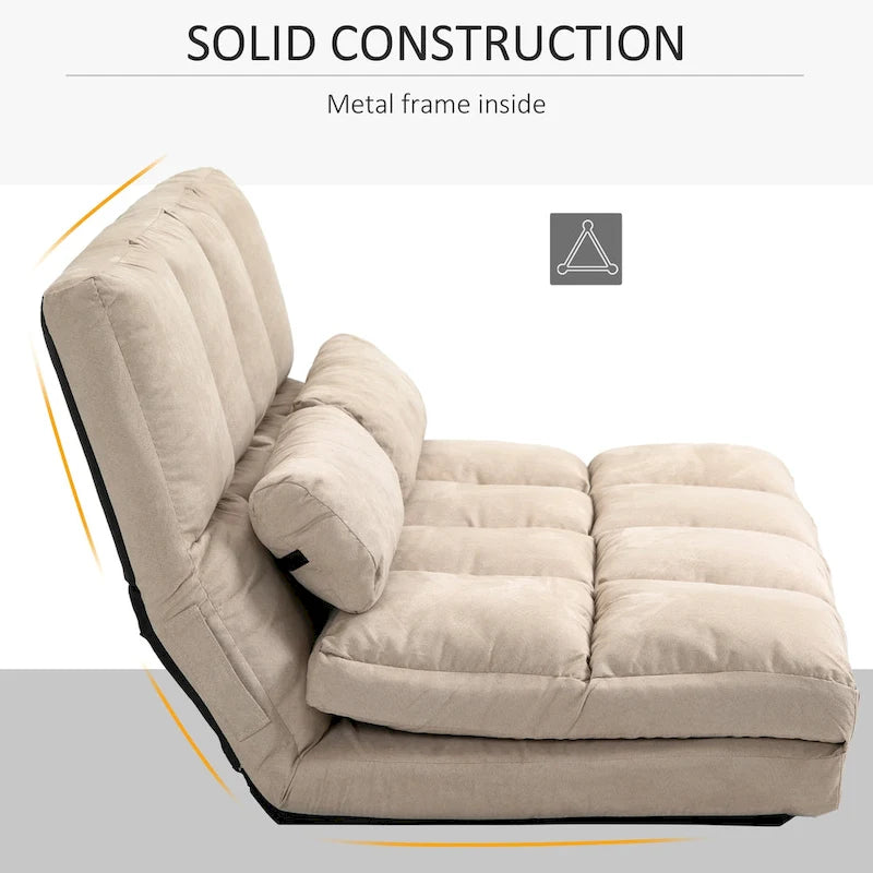 HOMCOM Convertible 7-position Floor Sofa Bed with Adjustable Backrest