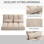 HOMCOM Convertible 7-position Floor Sofa Bed with Adjustable Backrest