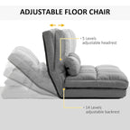 HOMCOM Convertible 7-position Floor Sofa Bed with Adjustable Backrest