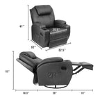 Homall Massage Recliner Chair Swivel Heating Faux Leather Living Room Chair