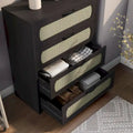  Tropical Espresso Faux Rattan Webbed 4-Drawer Mini Chest by 