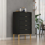 5 Drawer Dresser Chest End Table Storage Cabinet 23.6 W White/Back