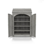  Jody Farmhouse Adjustable 4-Shelf Double-Door Shoe Cabinet with Lift-top Storage by 