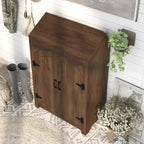 Jody Farmhouse Adjustable 4-Shelf Double-Door Shoe Cabinet with Lift-top Storage by