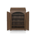Jody Farmhouse Adjustable 4-Shelf Double-Door Shoe Cabinet with Lift-top Storage by