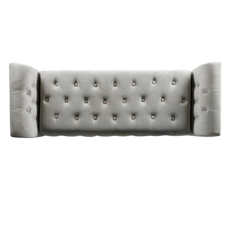 Copper Grove ArumDove Grey Velvet Settee-style Storage Bench