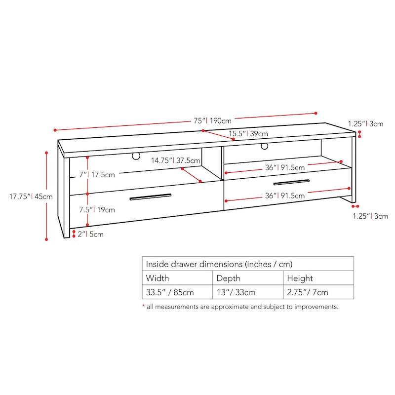 Fernbrook Black TV Stand, for TVs up to 95