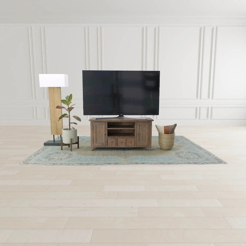 47 Wide Small Media Unit, Light Brown