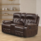 Owen 3-Piece Brown Breathable Leather Manual Reclining Sofa Set