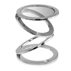 HomeRoots 17 Silver And Clear Glass and Aluminum Round Abstract End Table