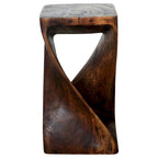 Haussmann Original Wood Twist Stool 10 X 10 X 18 In High Mocha Oil - 10 x 10 x 18