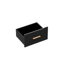 Black Entertainment Center Spacious Luxurious TV Stand Golden Accents - 70.9