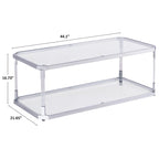 Chrome Coffee Tables Glass Coffee Table with Shelf