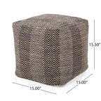 Bowmont Hand-Crafted Cotton Cube Pouf by Christopher Knight Home
