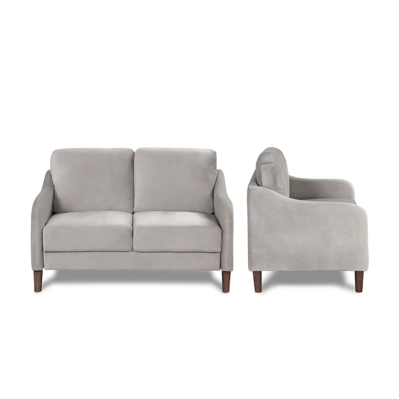DH BASIC Modern 52-inch Velvet Upholstered Loveseat with Cushions