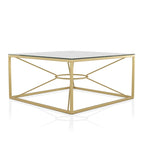 Taylan Glam Gold Coated 35-inch Steel and Glass Coffee Table by Furniture of America