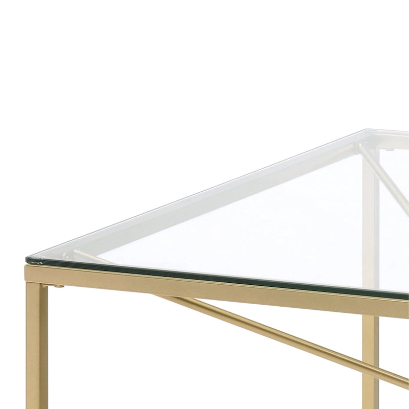 Taylan Glam Gold Coated 35-inch Steel and Glass Coffee Table by Furniture of America