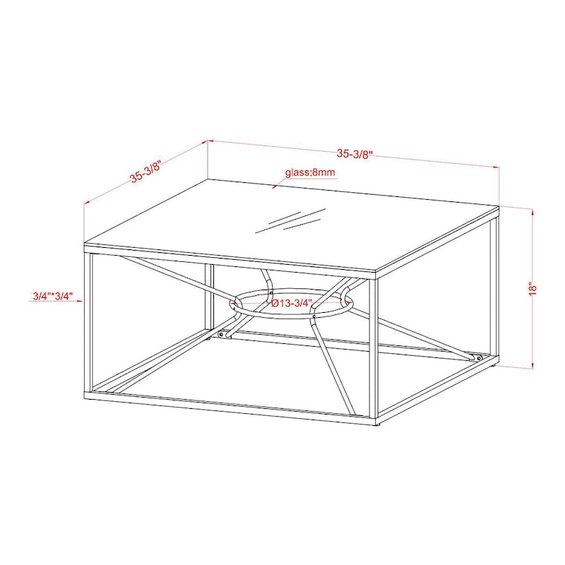 Taylan Glam Gold Coated 35-inch Steel and Glass Coffee Table by Furniture of America