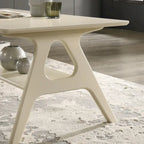Roundhill Furniture Arona Mid-Century Modern Wood End Table with Shelf