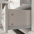 Modern White TV Stand w/Glass Doors and Drawers Entertainment Console - 70.9