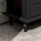 Modern White TV Stand w/Glass Doors and Drawers Entertainment Console - 70.9