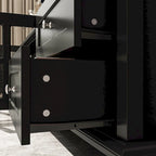 Modern White TV Stand w/Glass Doors and Drawers Entertainment Console - 70.9