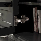 Modern White TV Stand w/Glass Doors and Drawers Entertainment Console - 70.9