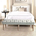 The Gray Barn Blasted Rock Grey Tufted Bench