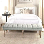 The Gray Barn Blasted Rock Grey Tufted Bench