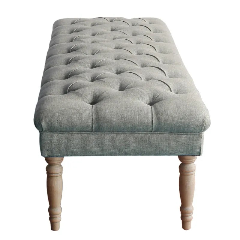The Gray Barn Blasted Rock Grey Tufted Bench
