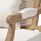Clemence French Provincial Fabric Upholstered Wood Armchair