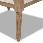 Clemence French Provincial Fabric Upholstered Wood Armchair