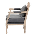 Clemence French Provincial Fabric Upholstered Wood Armchair