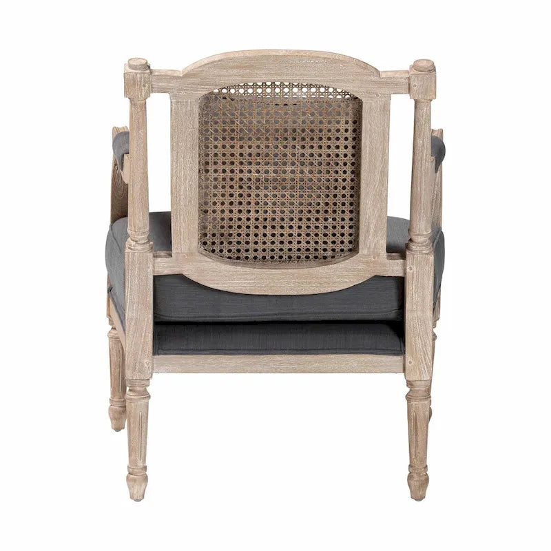 Clemence French Provincial Fabric Upholstered Wood Armchair