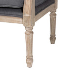 Clemence French Provincial Fabric Upholstered Wood Armchair