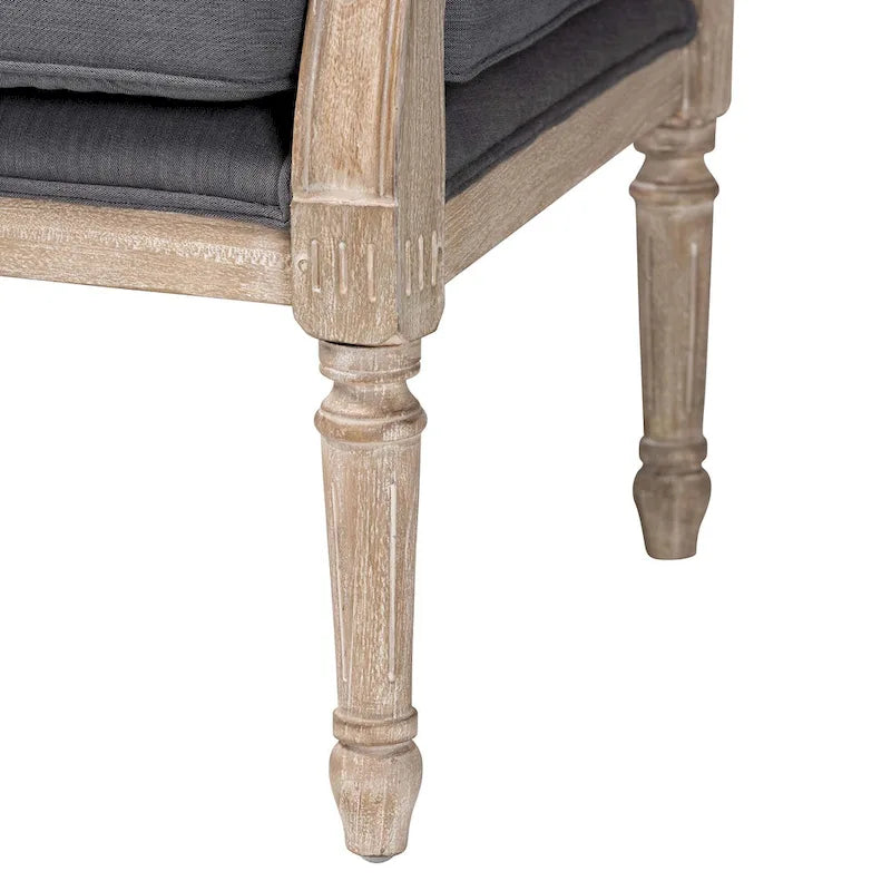 Clemence French Provincial Fabric Upholstered Wood Armchair